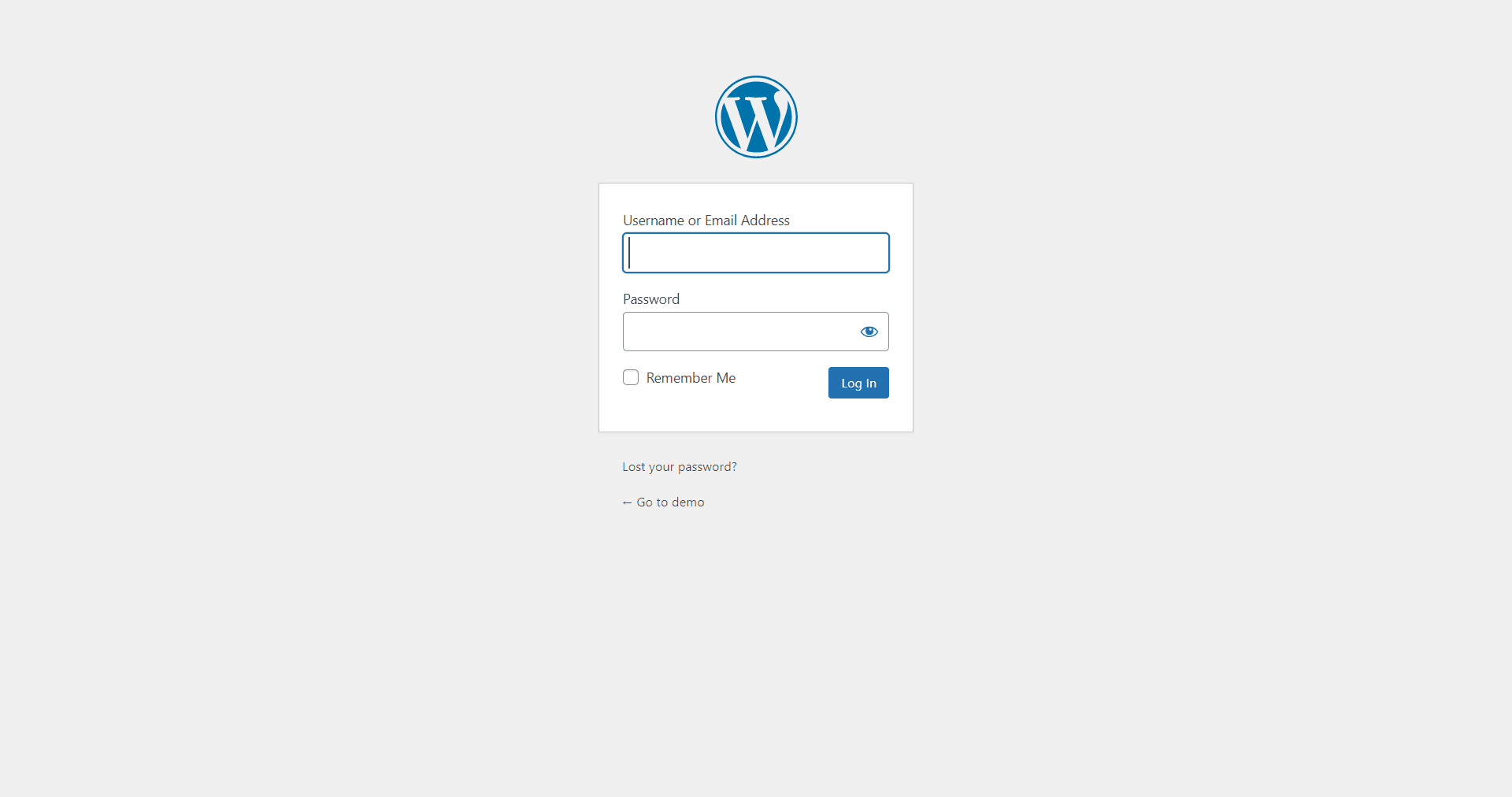 Wordpress admin login